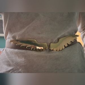 Vintage Italian Escada belt with gold tone winged buckle